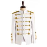 Military Drummer Steampunk Sequin White Parade Jacket
