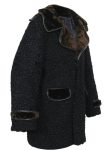 Men’s Sawarka Persian Astrakhan Lamb Sheep Fur Collar Shoulder & Cuffs Straps Coat