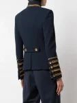 Oscar De La Renta Blue Embroidered Military Parade Jacket