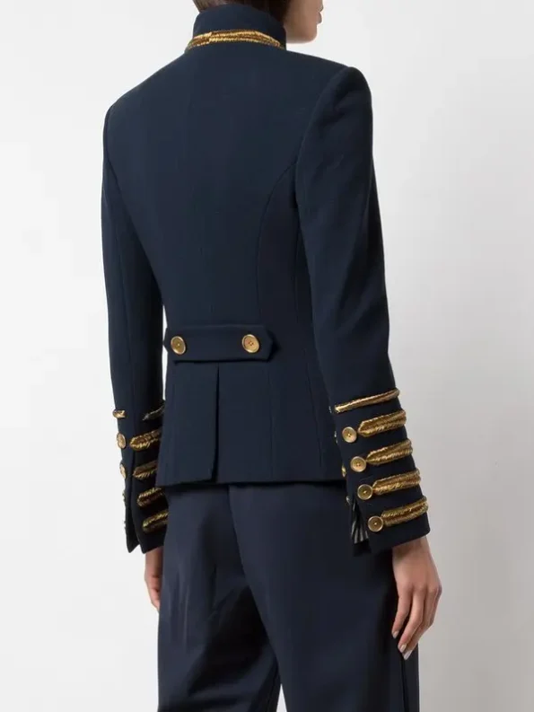 Oscar De La Renta Blue Military Parade Jacket