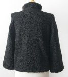 Real Astrakhan Persian Karakul Black Lamb Fur Coat For Women