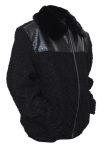 Real Astrakhan Persian Lamb Fur Karakul B3 Bomber Black Coat For Men & Women