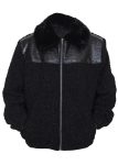 Real Astrakhan Persian Lamb Fur Karakul B3 Bomber Black Coat For Men & Women