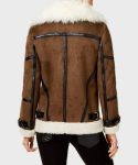 Sandra Brown Faux Fur Asymmetrical Leather Jacket