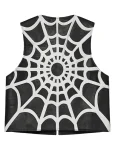 Spider Web Supreme Black Leather Vest