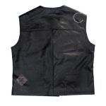 Steve Austin White Skull Stone Cold Black Leather Vest