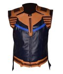 Thanos Avengers Infinity War Josh Brolin Multicolored Leather Vest.