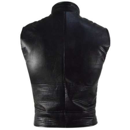 Vergil Blue And Black Leather Vest.
