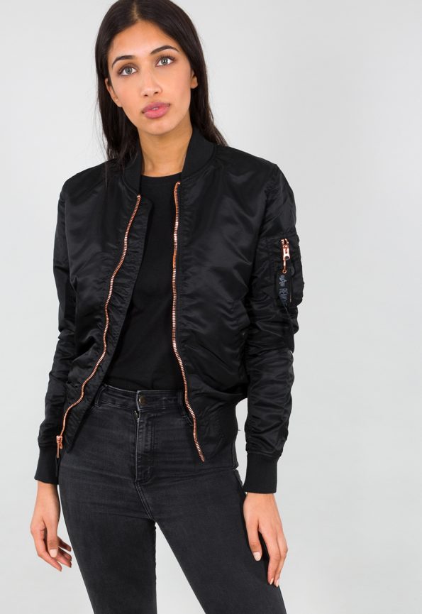 Women's Ma-1 Black Bomber Jacket.