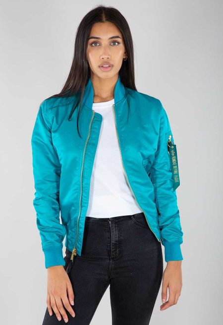 Women's Ma-1 Blue Lagoon Bomber Jacket.