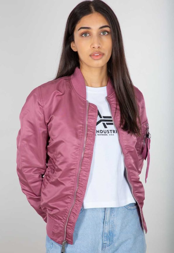 Women's Ma-1 Dusty Pink Bomber Jacket.