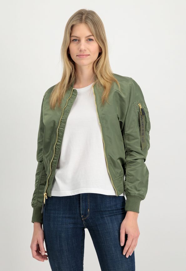 Women's Ma-1 Green Bomber Jacket.