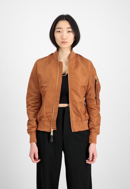 Women's Ma-1 Hazel Brown Bomber Jacket.