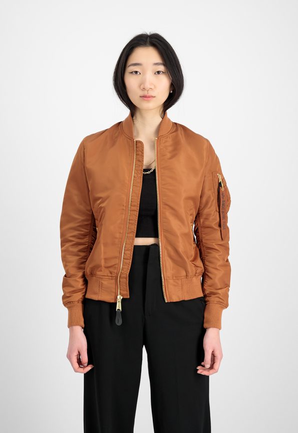 Women's Ma-1 Hazel Brown Bomber Jacket.