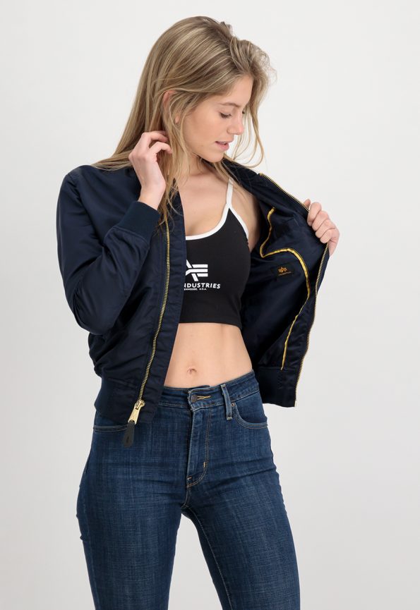 Women's Ma-1 Navy Blue Jacket.