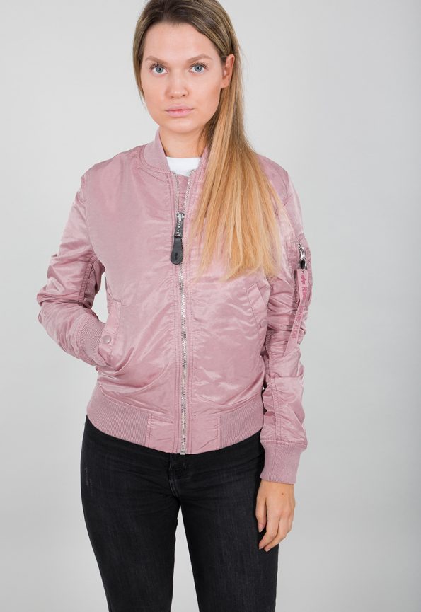 Women’s Ma-1 Silver Pink Bomber Jacket.
