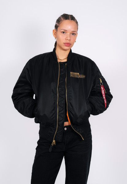 Women's Ma-1 The Culture Black Bomber Jacket.