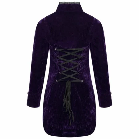 Women's Purple Velvet Gothic Parade Tailcoat.