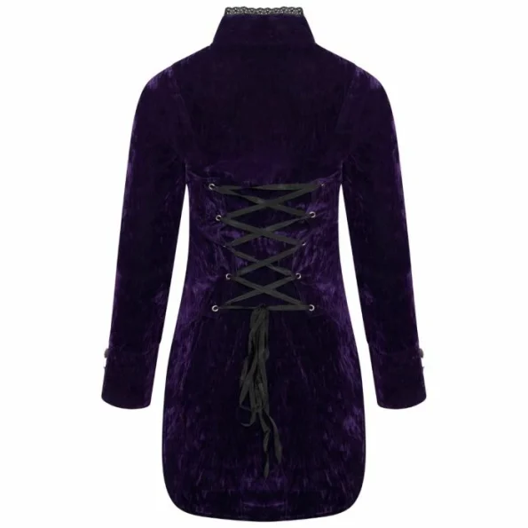 Women's Purple Velvet Gothic Parade Tailcoat.