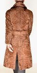 Women’s Swakara Persian Lamb Fur Trench Coat Fox Mink Fur Collar