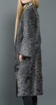 Women’s Winter Sawarka Persian Astrakhan Lamb Fur Grey Trench Coat