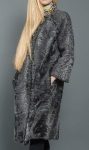 Women’s Winter Sawarka Persian Astrakhan Lamb Fur Grey Trench Coat