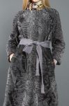 Women’s Winter Sawarka Persian Astrakhan Lamb Fur Grey Trench Coat