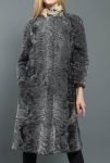Women’s Winter Sawarka Persian Astrakhan Lamb Fur Grey Trench Coat