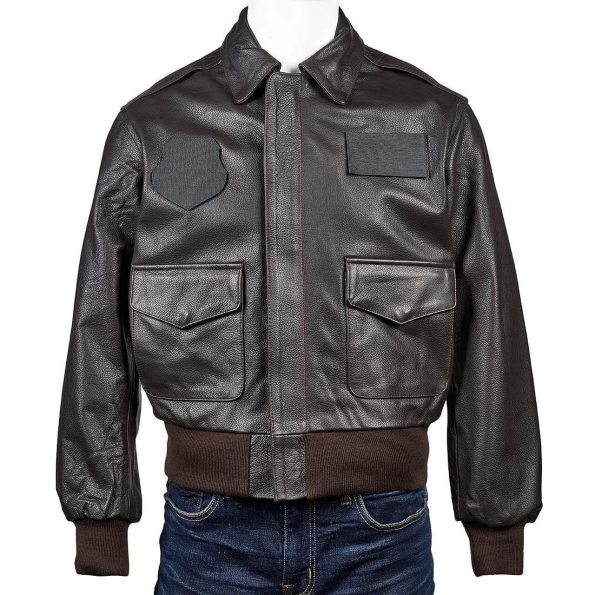 A-2 Black Leather Flight Bomber Jacket