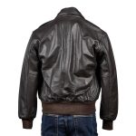 A-2 Black Leather Flight Bomber Jacket