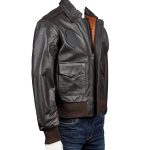 A-2 Black Leather Flight Bomber Jacket