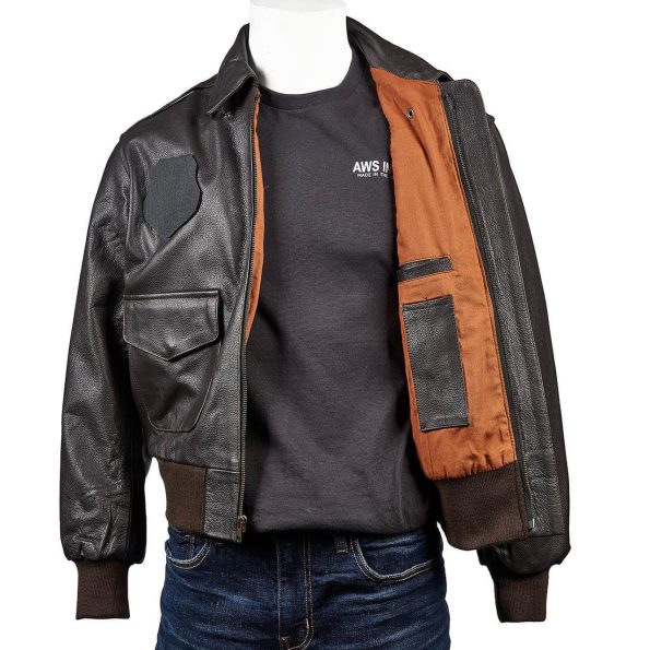 A-2 Black Leather Flight Jacket