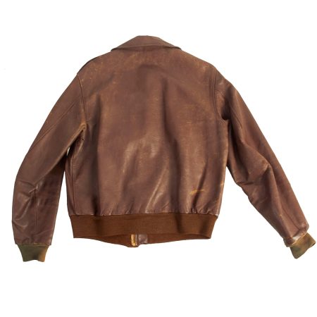 Air Force A-2 Squadron Brown Leather Flight Jacket.