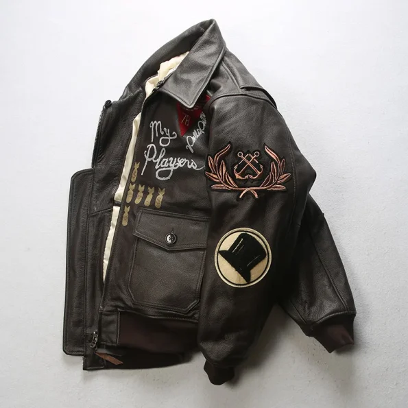 Air Force G-1 Pilot My Player Brown Leather Jacket.