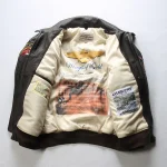 Air Force G-1 Pilot My Player Brown Leather Bomber Jacket