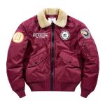 Air Force Ma-1 Red Cotton Bomber Jacket