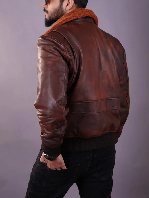 American Forces A-2 Brown Flight Aviator Jacket.