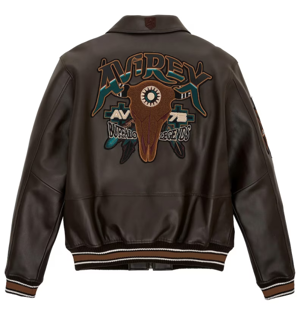 Avirex Buffalo Legend A-2 Brown Leather Jacket.