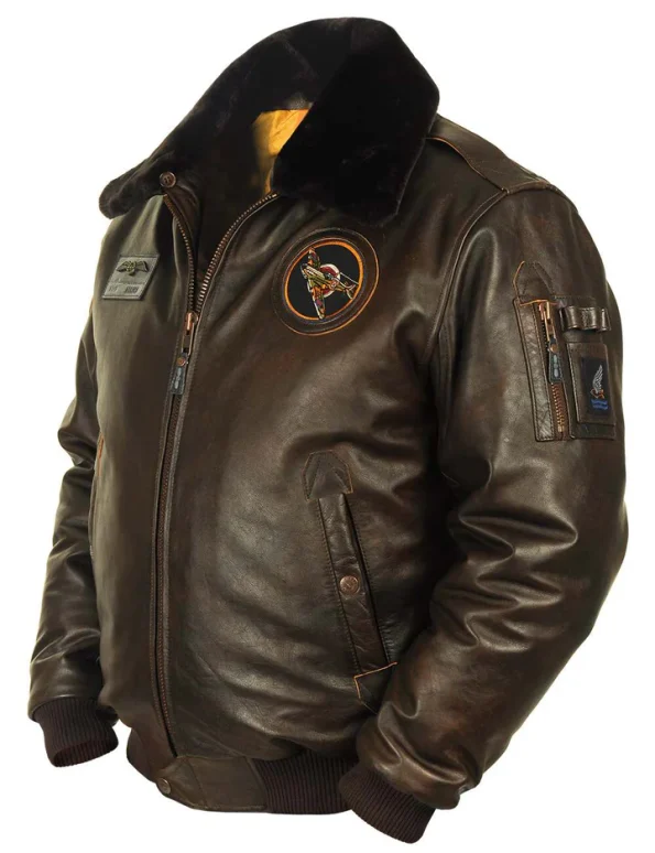 B-15 Spitfire Flight Brown Leather Jacket.
