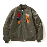 Bape Shark Ma-1 Olive Drab Bomber Jacket