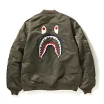 Bape Shark Ma-1 Olive Drab Bomber Jacket