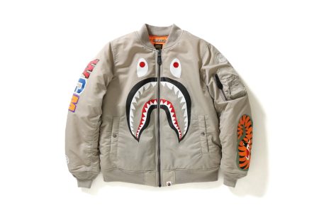 Bape Unveils Limited Shark Ma-1 Beige Flight Jacket