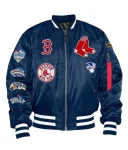 Boston Red Sox Ma-1 Navy Bomber Full-zip Jacket