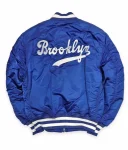 Brooklyn Dodgers Ma-1 Bomber Full-zip Royal Satin Jacket
