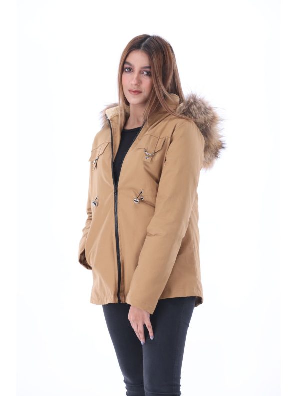 Forestblu Khaki Fur Hood Parka Jacket