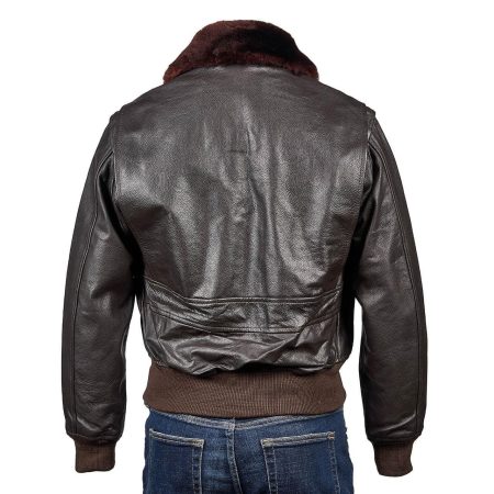 G-1 Brown Leather Flight Bomber Jacket.