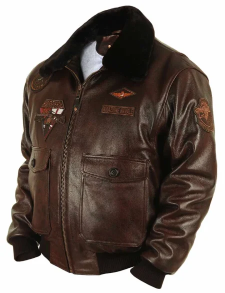 G-1 Wolves Brown Flight Leather Jacket