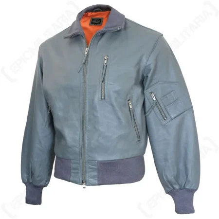 German Ma-1 Grey Leather Pilot Jacket
