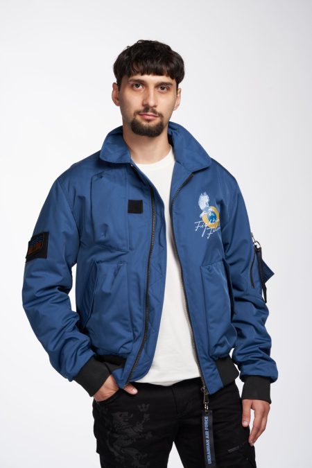 Kings Of The Sky Blue Bomber Pilot Jacket