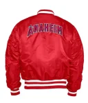 Los Angeles Angels Ma-1 Bomber Red Full-zip Satin Jacket